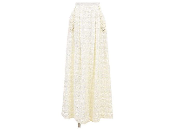 Falda de tweed con bordado floral de Dolce & Gabbana Crudo