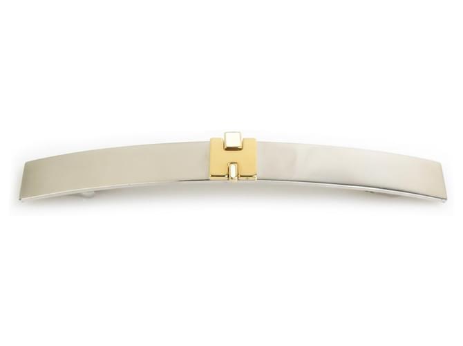 Hermès Hermes Barrette in Gold, Silver, and Off-White Silvery Golden Eggshell 