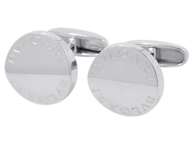 Bulgari Abotoaduras de prata para homens Bvlgari
