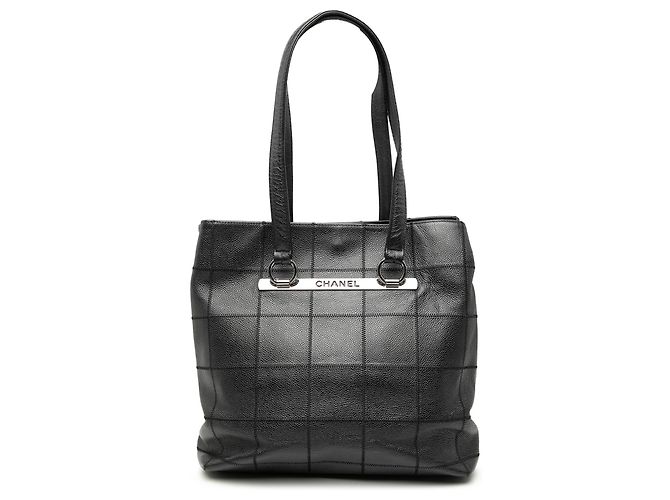 Chanel Schwarze Caviar Tote Choco Bar