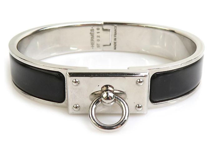 Bracciale Bangle Click Aneau di Hermès Nero Argento 