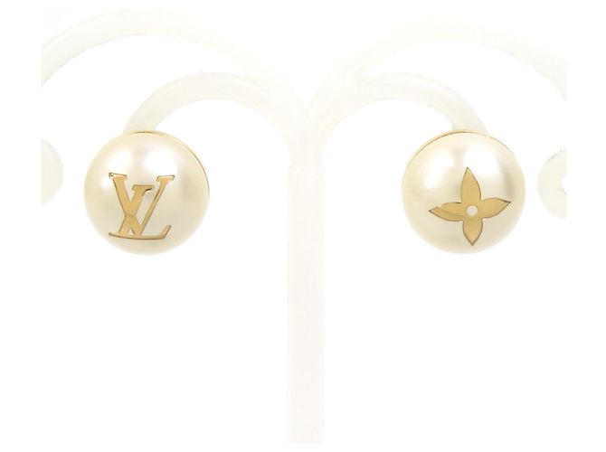 Orecchini My Mix Stud di Louis Vuitton Bianco D'oro