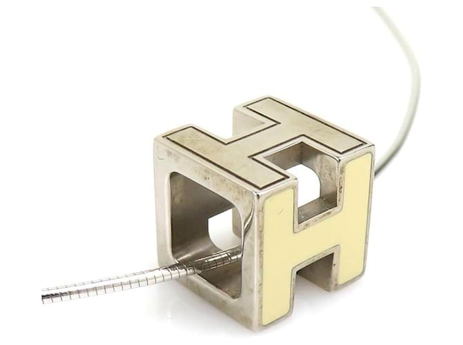 Collier Hermès en ivoire et argent Argenté Écru 