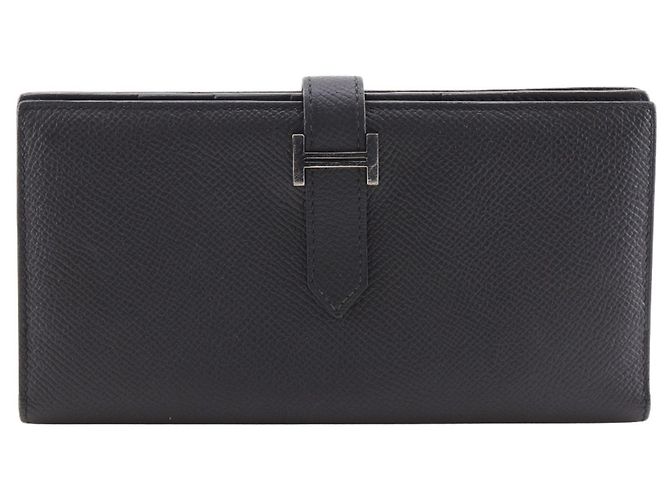 Hermès Hermes Beansufla Long Wallet in Epsom Leather Black