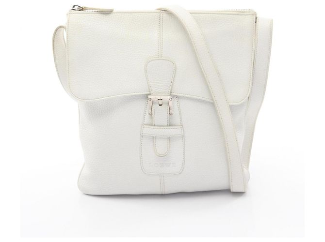 Bolsa de Ombro de Couro Loewe Branco