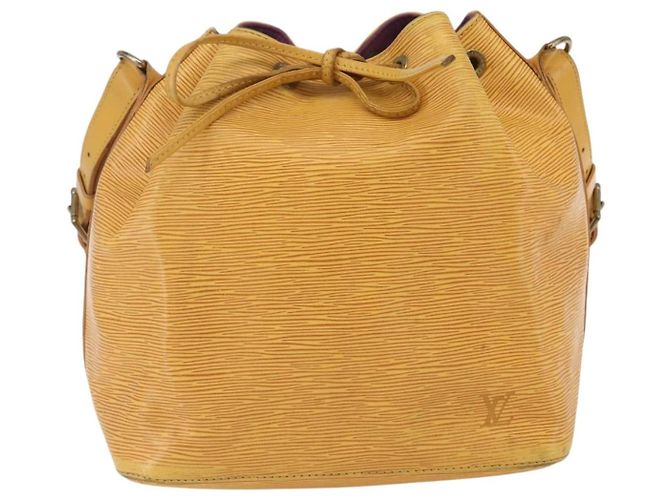 Louis Vuitton Petit Noe Handbag Epi Leather Medium Yellow