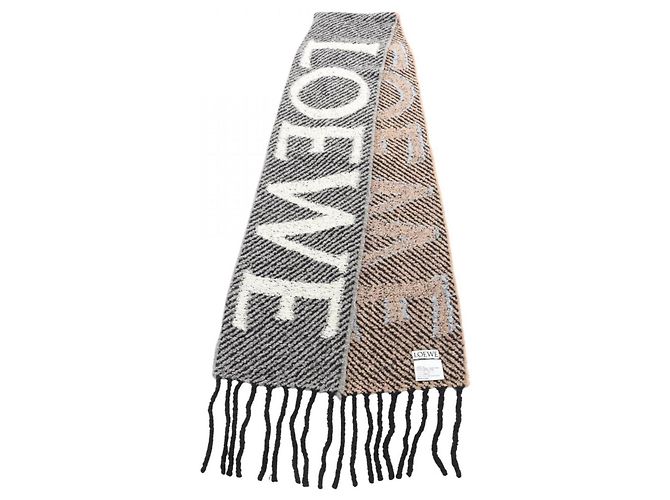 Stola in lana e alpaca Loewe Marrone Multicolore