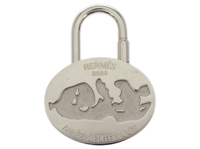 Hermès Hermes Annee Mediterranee Cadena Lock Charm Metal Silvery