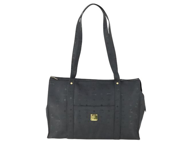 MCM Vintage Visetos Canvas Preto