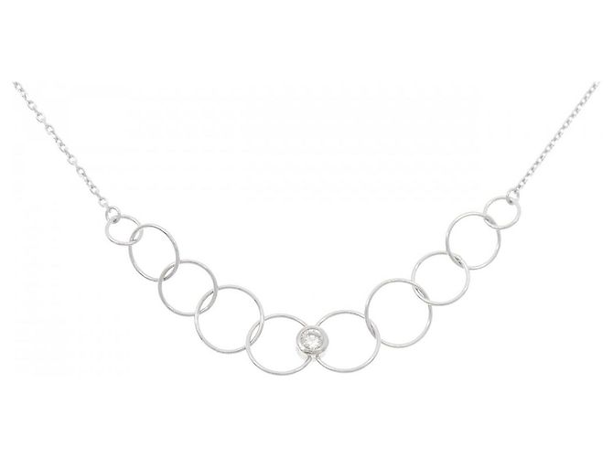 Autre Marque Collar de diamantes Au750 Plata