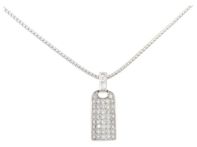 Autre Marque Pt900 750WG Diamond Necklace Silvery