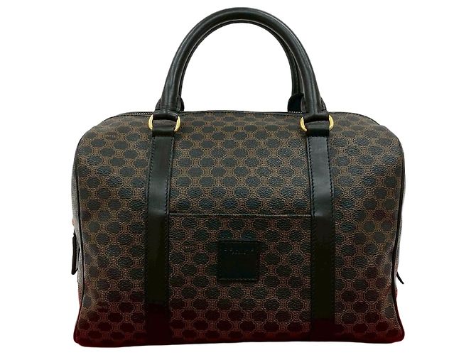 Céline Celine Macadam Triomphe Lederhandtasche Braun Schwarz