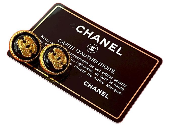 Classique Boucles d'oreilles Chanel Coco Mark dorées