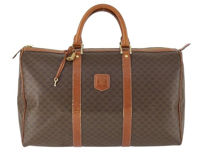 Céline Celine Vintage Macadam Boston Canvas Marron
