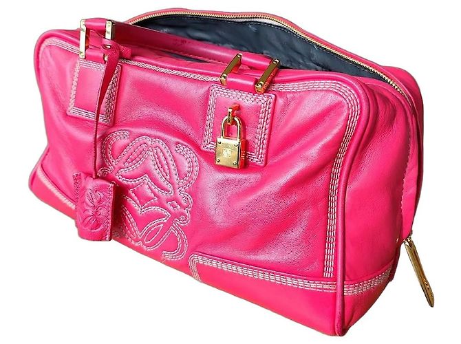 Bolsa Loewe Amazona 36 em couro coral