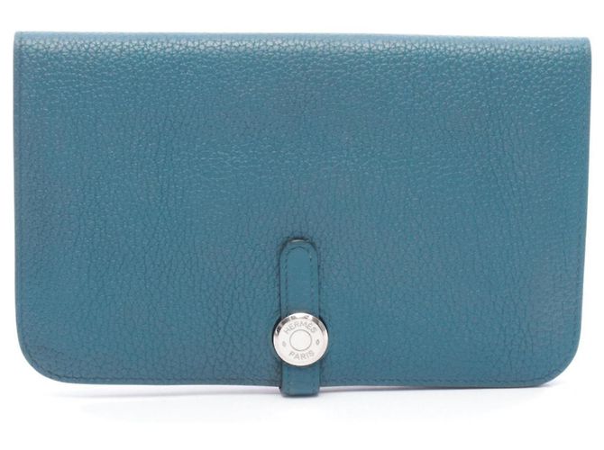 Hermès Dogon Duo GM Bifold Long Wallet Green