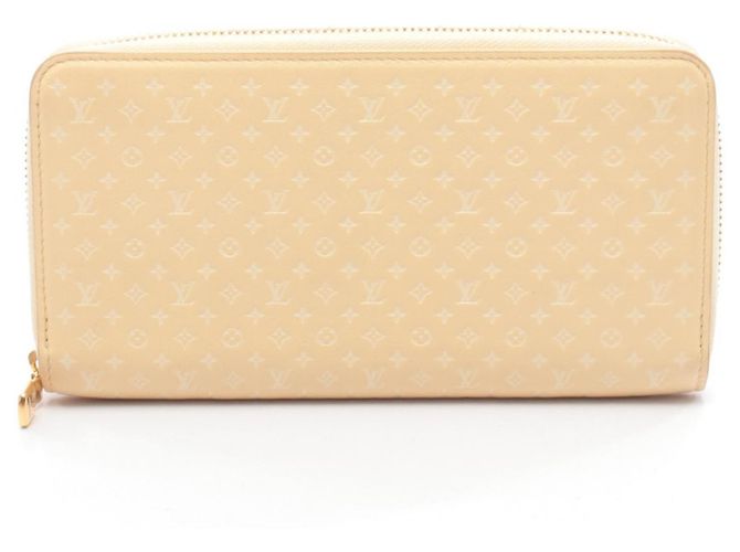 Zippy Louis Vuitton Long Leather Wallet Cream Yellow