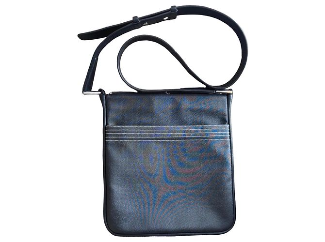 Loewe Messenger Bag Monogram Canvas Leather Black