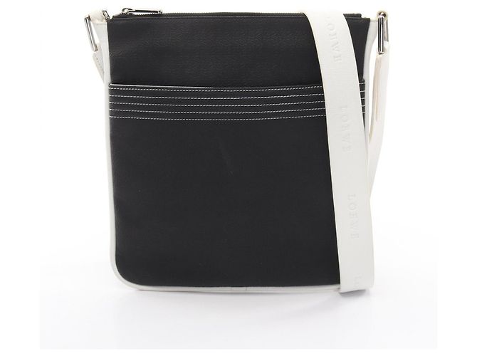 Borsa a Spalla Anagram Repeat di LOEWE Nero Bianco