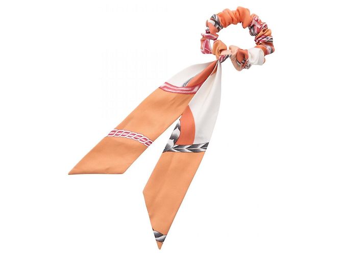 Scrunchie in seta Bella di Hermès Multicolore Arancione 
