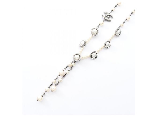 Collar Coco Mark de Chanel Plata Blanco