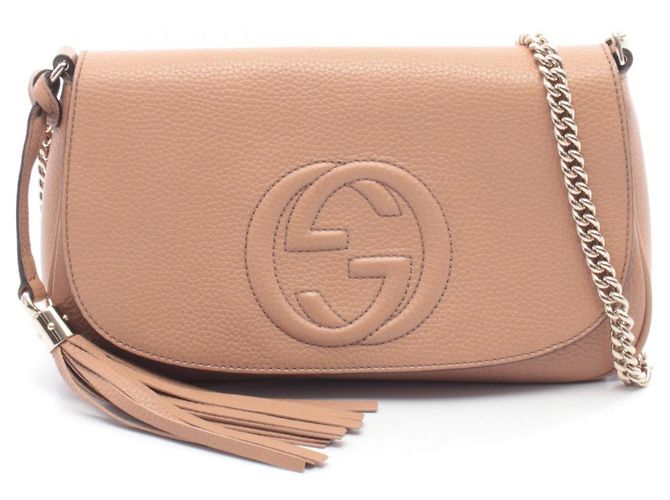 Bolsa de Ombro Gucci Soho com G entrelaçado Rosa
