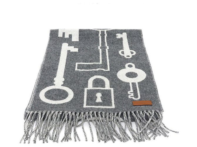 Sciarpa in cashmere grigia Hermès Marrone