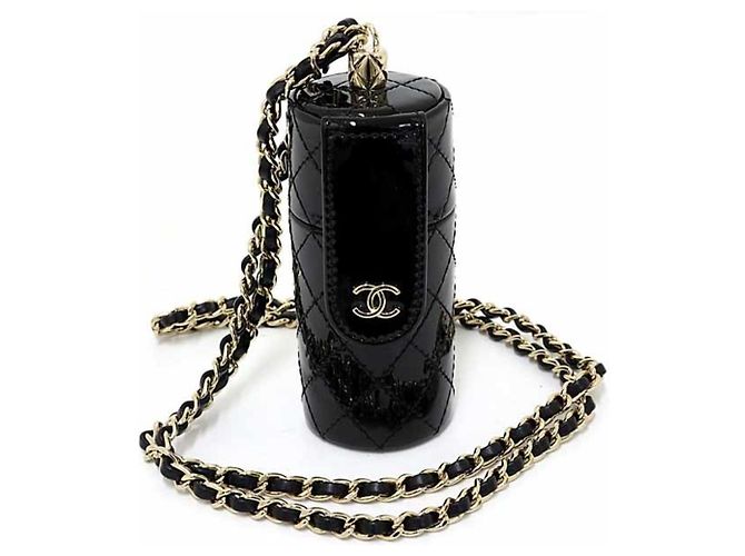 Chanel Matelasse Chain Shoulder Lip Case Black
