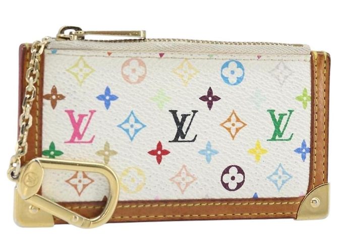 LOUIS VUITTON Pochette Cles Monogram Multicolore Borsa Bianca M92655 Auth 172025 Bianco