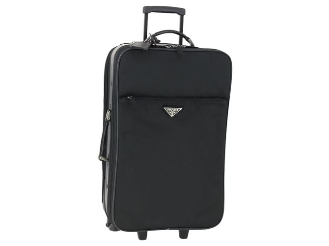 Prada Tragetasche aus Nylon Schwarz Silber Auth bs32877
