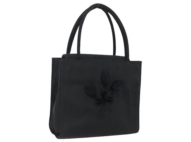 PRADA Sac à main en nylon noir Auth ti3686