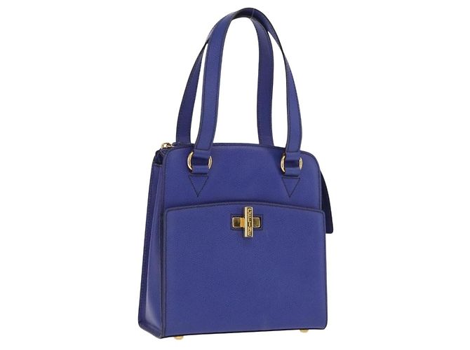 Bolsa de mão CÉLINE Circle em couro roxo e dourado Auth 171089