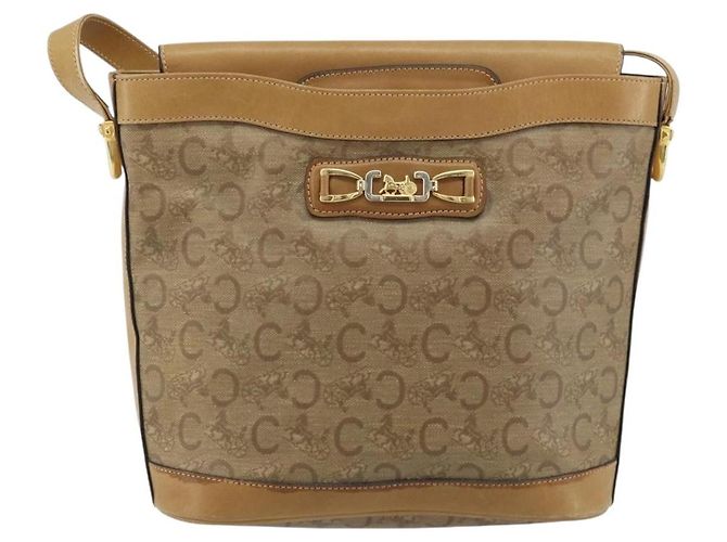 Céline Celine C Sulky Canvas and Leather Beige