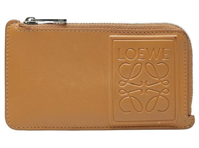 Loewe Anagram Card Case in Beige Camel Leather
