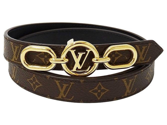 Cinturón de lona Monogram para mujer Louis Vuitton Negro