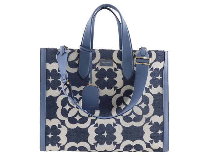 Große Chenille Manhattan Tote von Kate Spade Hellblau