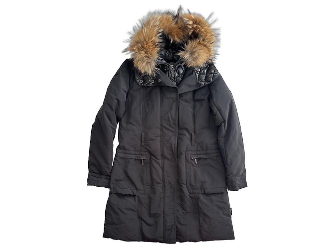 Giacca lunga Moncler nera Nero