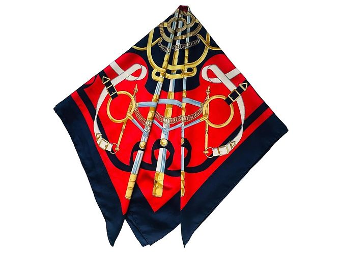 Hermès Saddle Silk Scarf Blue