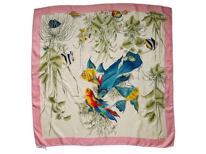 Pañuelo de seda Gucci Rosa