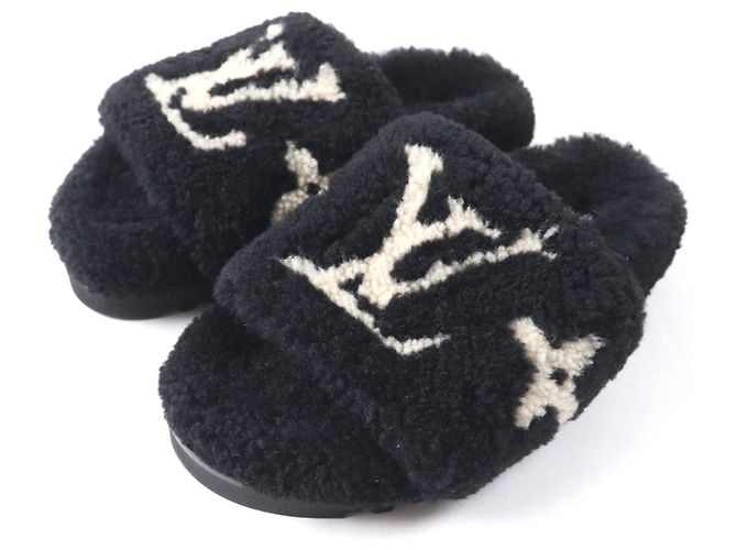 Sandali Mouton della linea Paseo Louis Vuitton Nero Beige