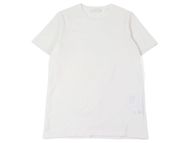 Camiseta de algodão com logo bordado Prada Branco