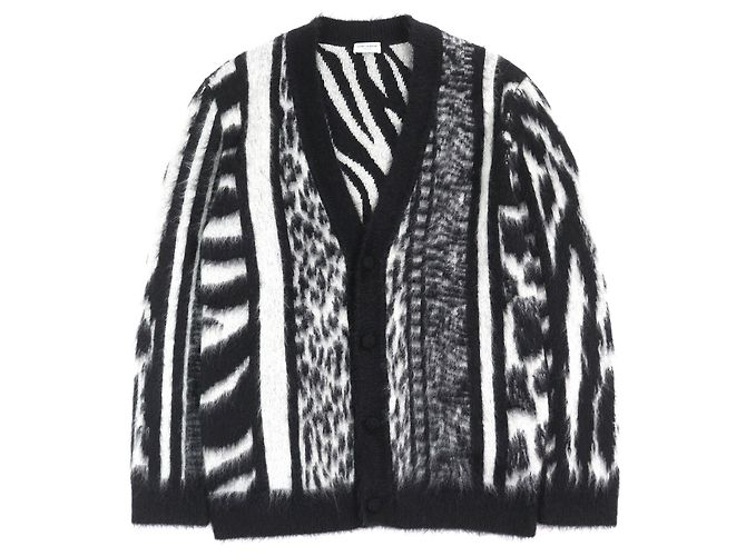 Yves Saint Laurent Cardigan in mohair e nylon Saint Laurent Paris Nero Bianco