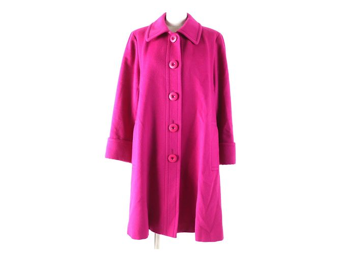 Abrigo largo de lana Cupra Yves Saint Laurent Rosa
