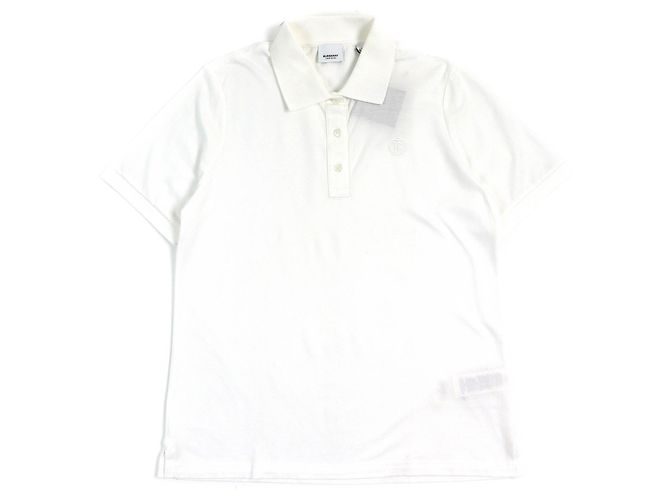 Polo de algodão com bordado do logo TB da Burberry Branco