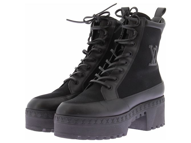 Botas de cuero negro Louis Vuitton Talla 40