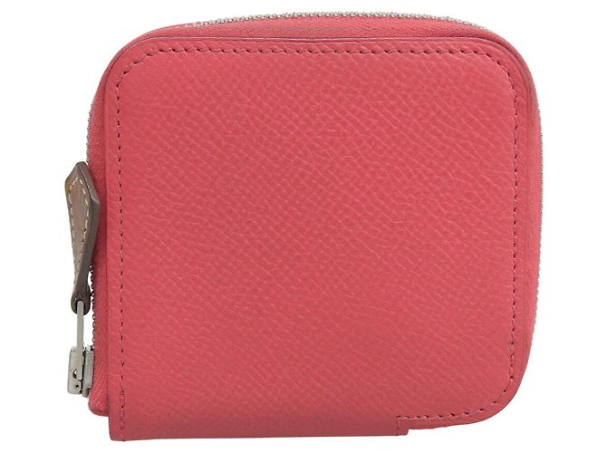 Hermès Azap Silkin Mini-Compact-Münzgeldbörse Pink