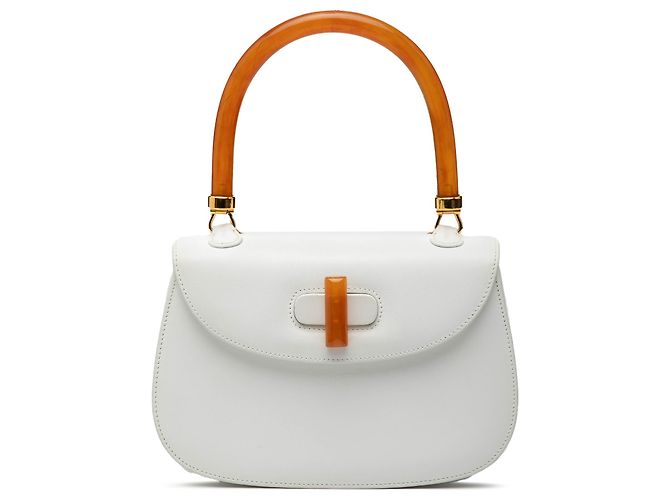 Gucci Bianco Pelle di Vitello Bakelite Notte