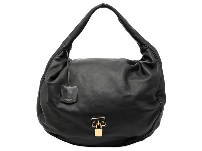 LOEWE Hobo Calle in Pelle Nera con Lucchetto Nero