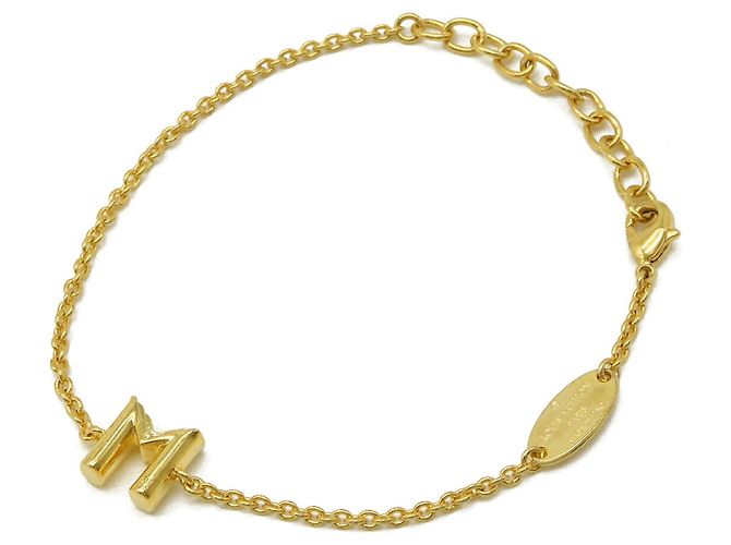 Louis Vuitton LV&ME M Initial Gold Charm Armband Golden