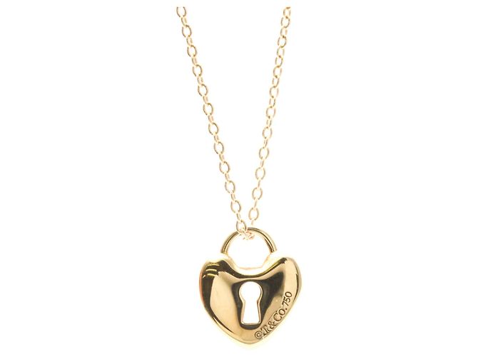 Tiffany & Co Colar Coração com Fecho Tiffany em Ouro Rosa (18K) Dourado